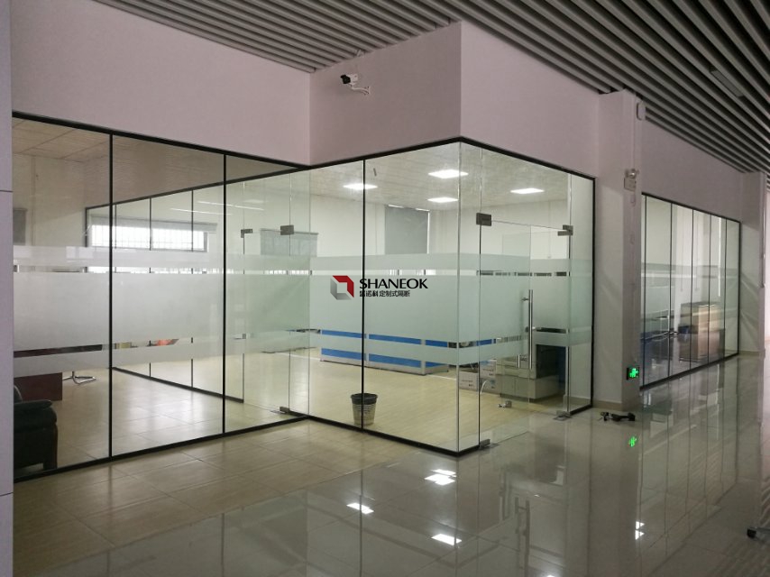 SHANEOK Glass office partition wall with Tempered or Fireproof glass