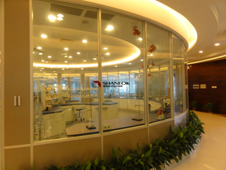 Aluminum alloy frame curved glass partition